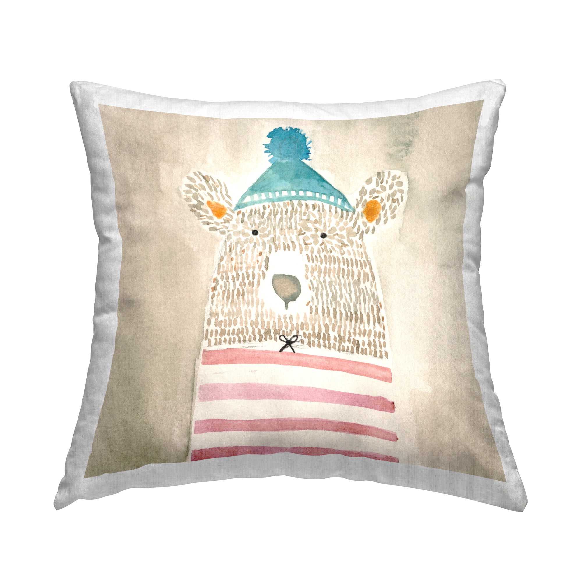 Stupell Industries Abstract Patterned Bear Decorative Printed Throw Pillow Design by Natalie Timbrook