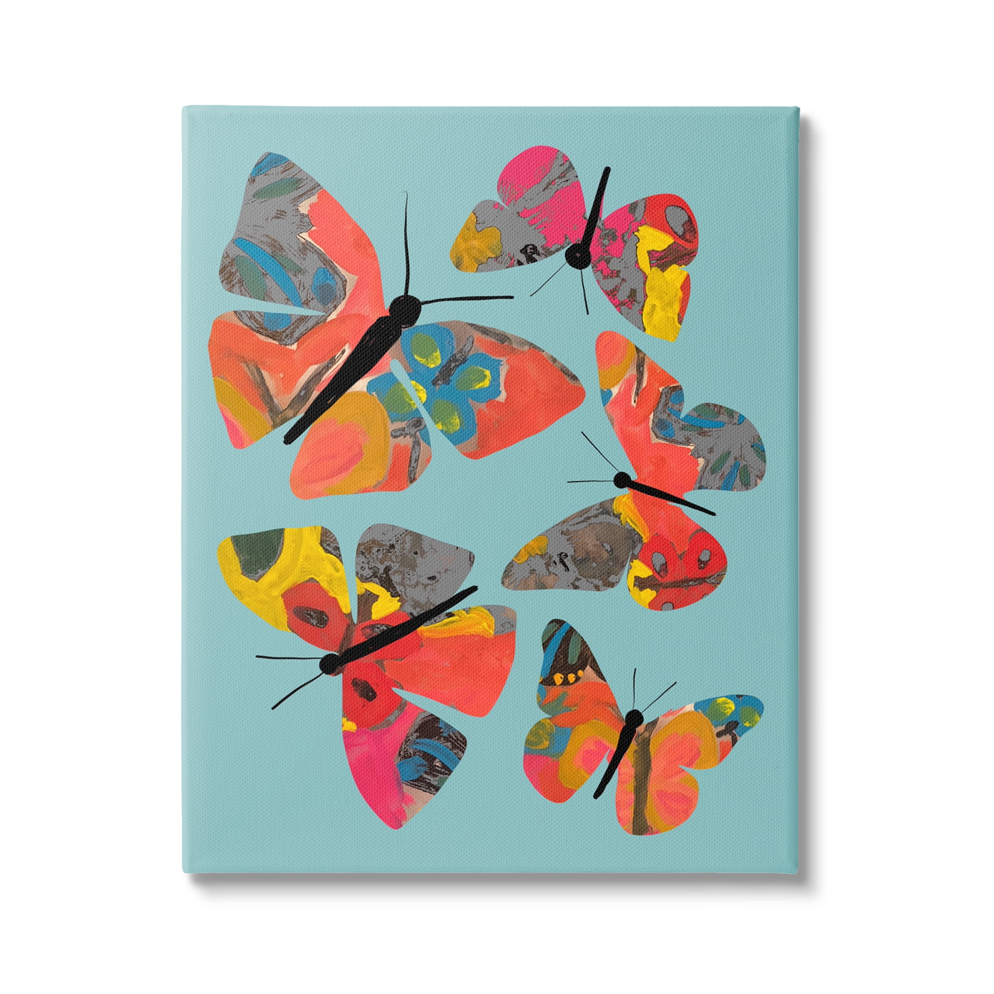 Stupell Industries Abstract Patterned Butterflies Animals & Insects Painting Gallery Wrapped Canvas Print Wall Art, 30 x 40