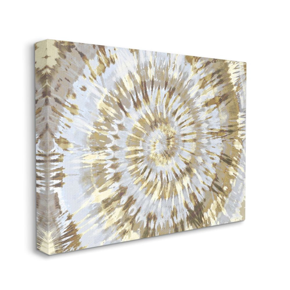 Stupell Industries Abstract Patterned Tie Dye Spiral Brown Beige Design Canvas Wall Art Design by Molly Kearns, 16" x 20"