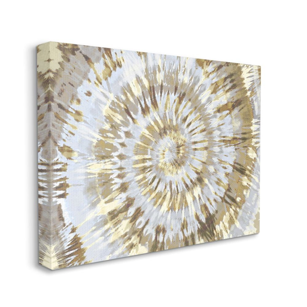 Stupell Industries Abstract Patterned Tie Dye Spiral Brown Beige Design Canvas Wall Art Design by Molly Kearns, 30" x 40"