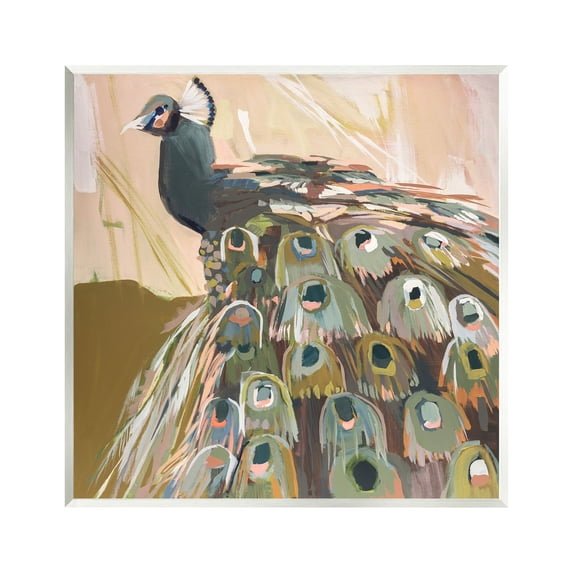 Stupell Industries Abstract Peacock Portrait Animals & Insects Painting Unframed Art Print Wall Art, 12 x 12