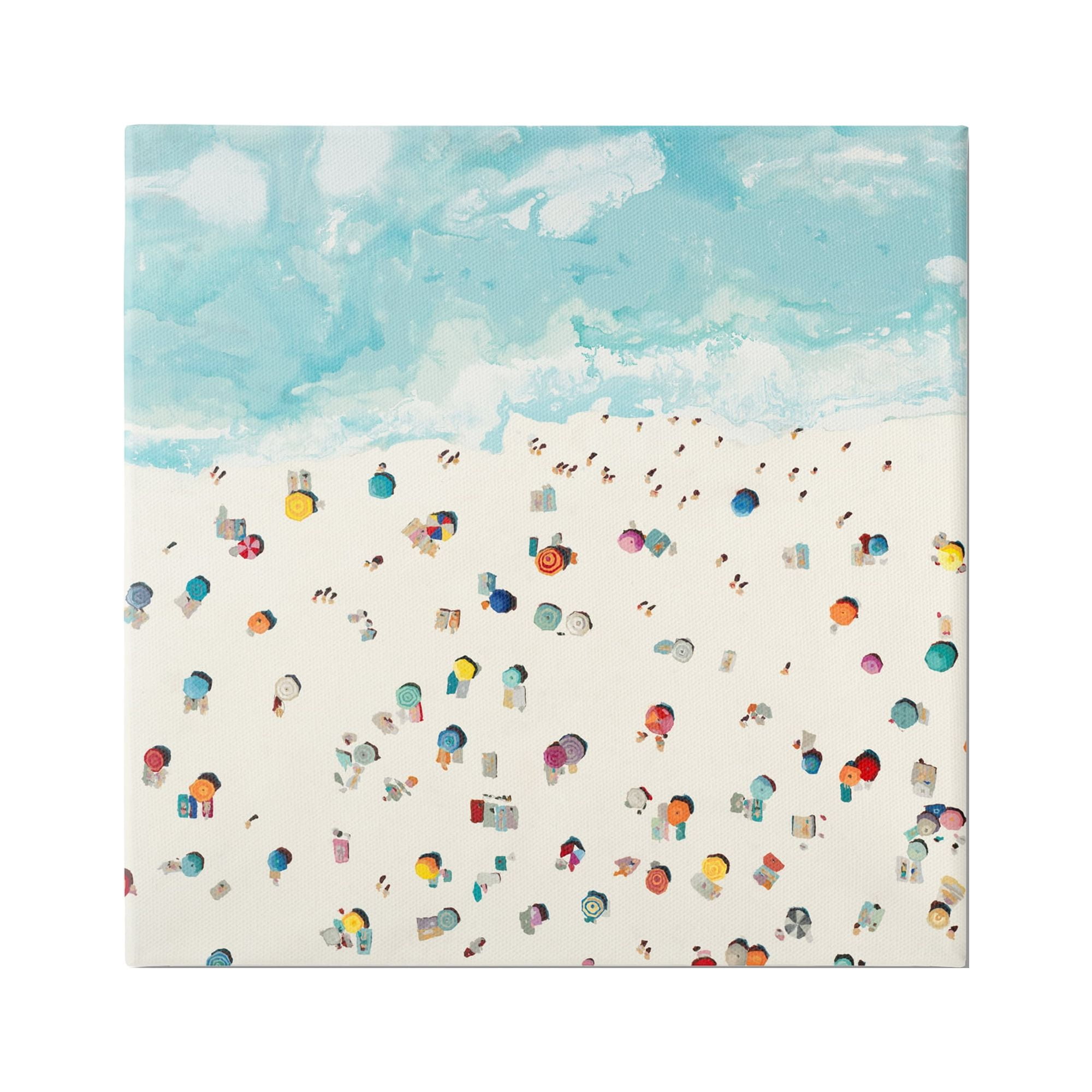 Stupell Industries Abstract People on Beach Nature Painting Gallery Wrapped Canvas Print Wall Art, 24 x 24