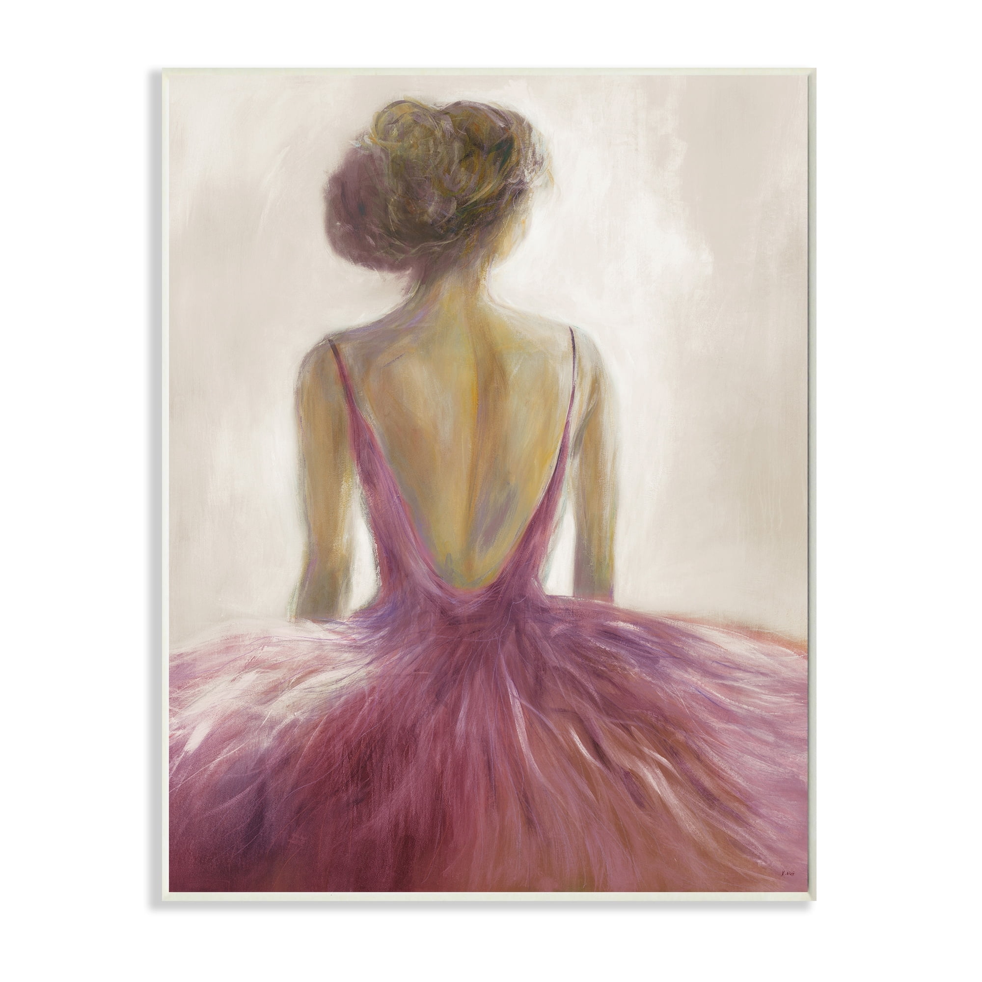 Stupell Industries Abstract Pink Ballerina Tutu Female Dancer Beauty & Fashion Painting Unframed Art Print Wall Art, 10 x 15