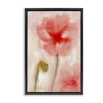 Stupell Industries Abstract Pink Bloom Botanical & Floral Painting Black Floater Framed Art Print Wall Art, 17 x 25