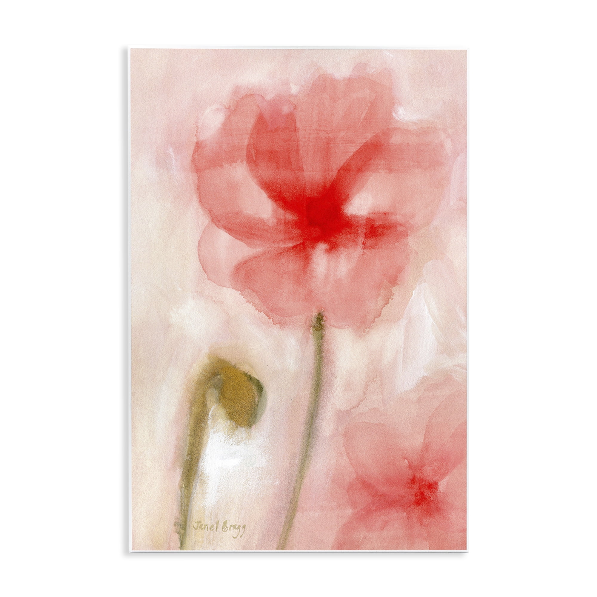 Stupell Industries Abstract Pink Bloom Botanical & Floral Painting Unframed Art Print Wall Art, 10 x 15