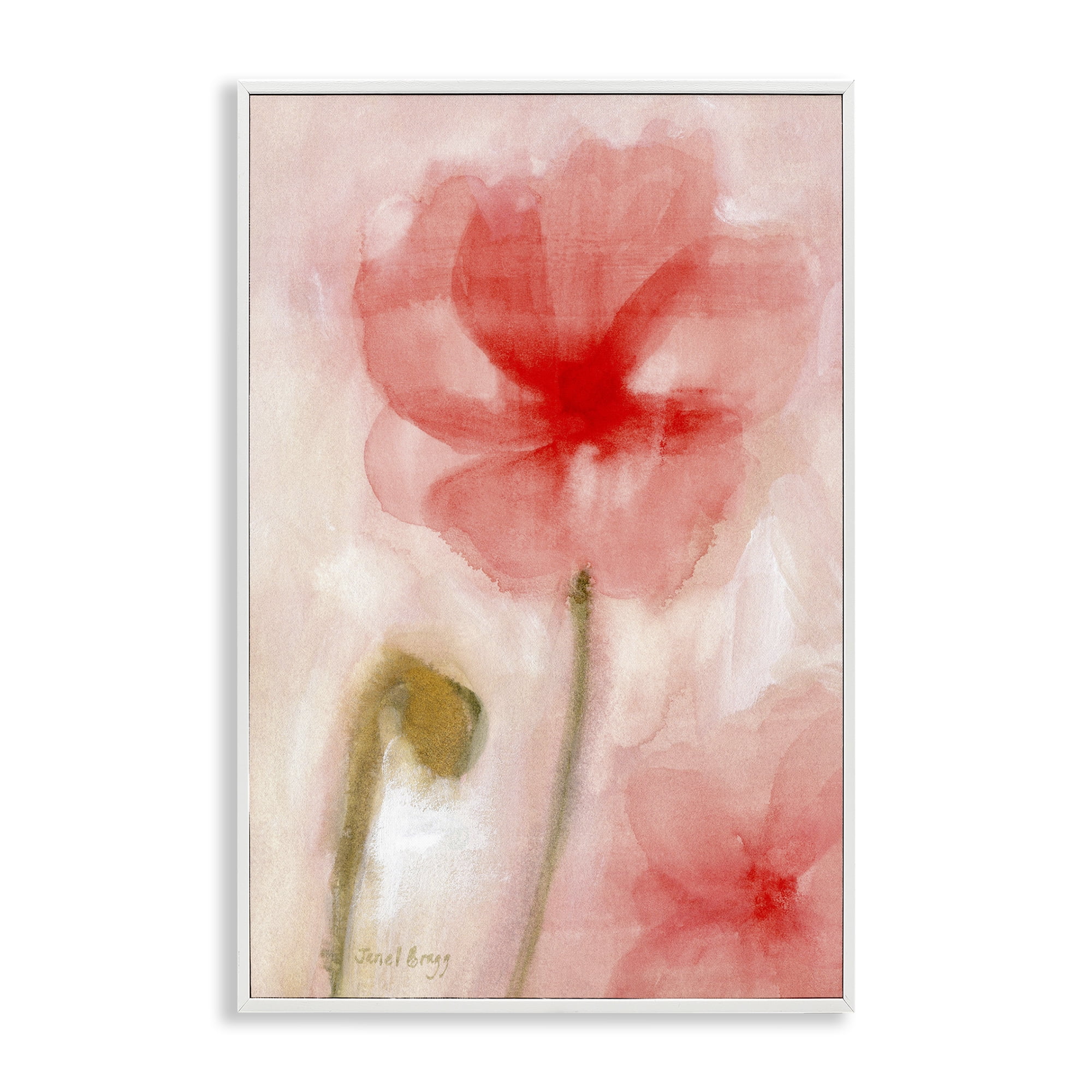 Stupell Industries Abstract Pink Bloom Botanical & Floral Painting White Framed Art Print Wall Art, 20 x 30
