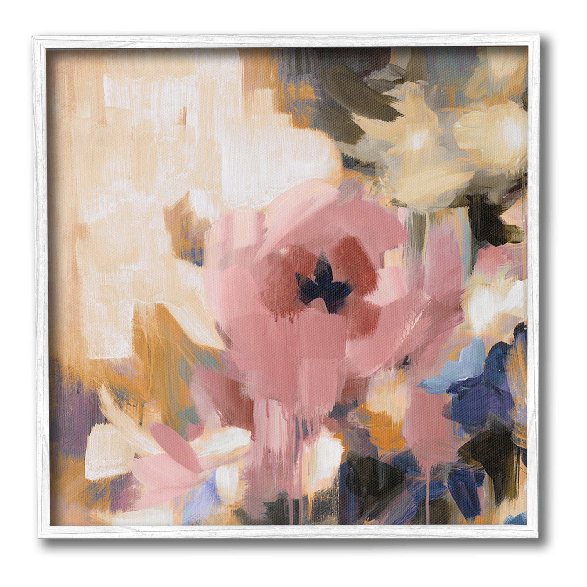 Stupell Industries Abstract Pink Blossom Botanical & Floral Painting White Framed Art Print Wall Art, 24 x 24