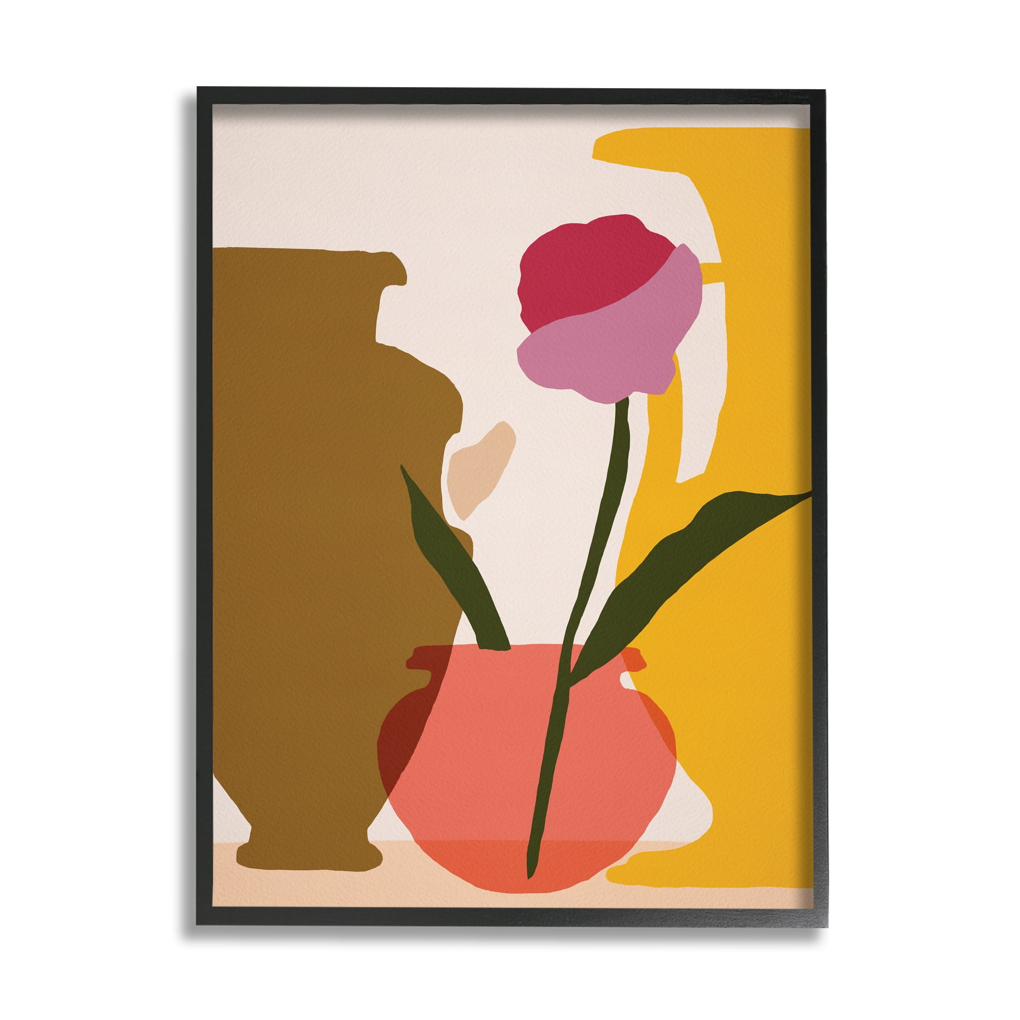 Stupell Industries Abstract Pink Floral Bloom Antique Pottery Shapes, 11 x 14, Designed by Melissa Wang
