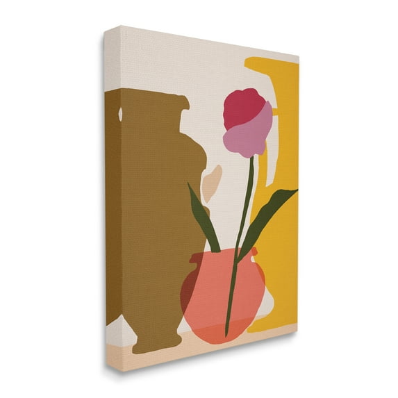 Stupell Industries Abstract Pink Floral Bloom Antique Pottery Shapes, 30 x 40, Designed by Melissa Wang