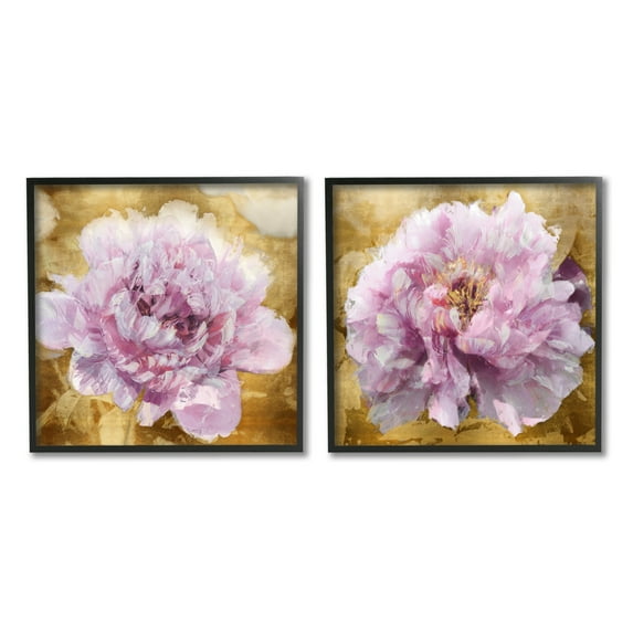 Stupell Industries Abstract Pink Flower Buds Botanical & Floral Painting Black Framed Art Print Wall Art, 12 x 12