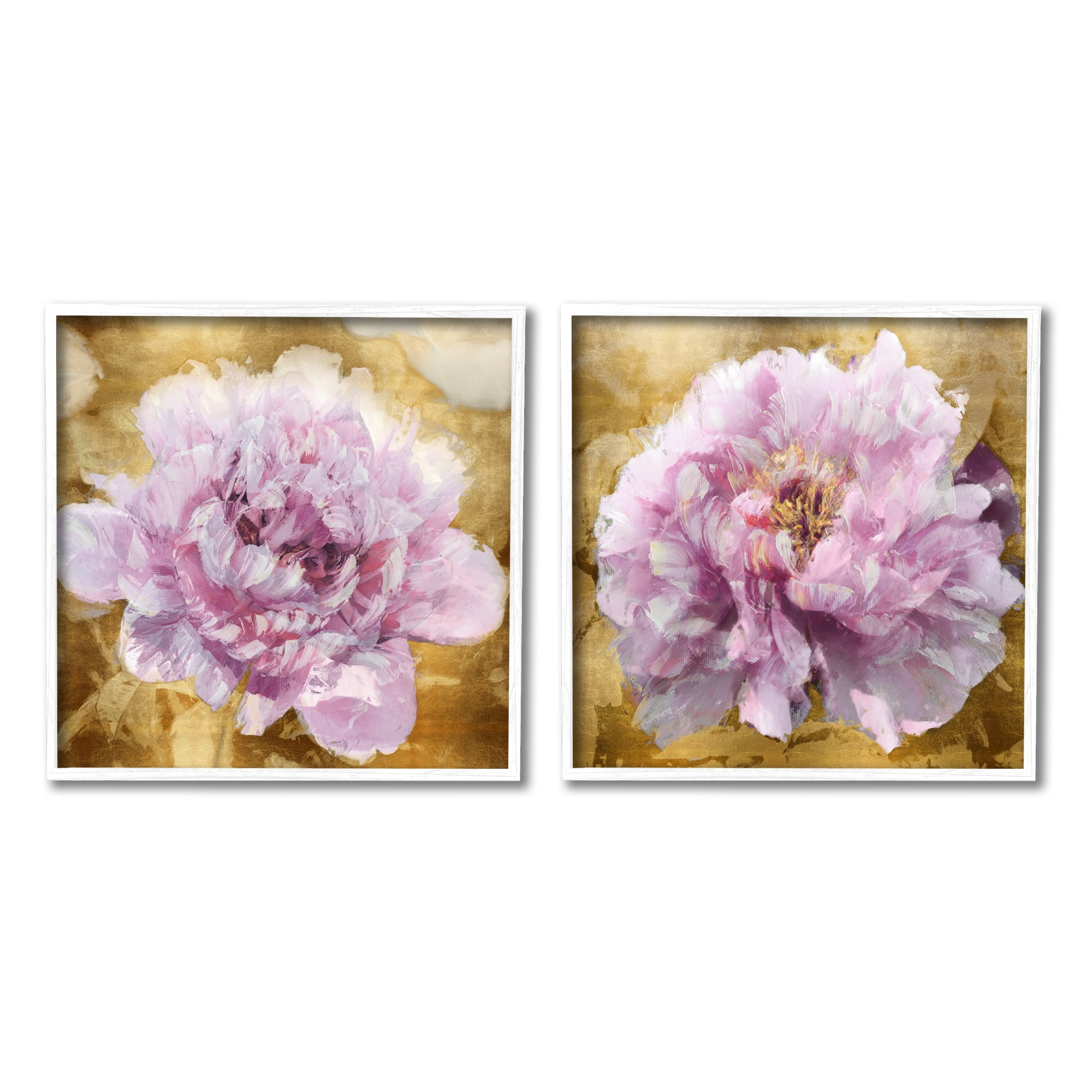 Stupell Industries Abstract Pink Flower Buds Botanical & Floral Painting White Framed Art Print Wall Art, 17 x 17