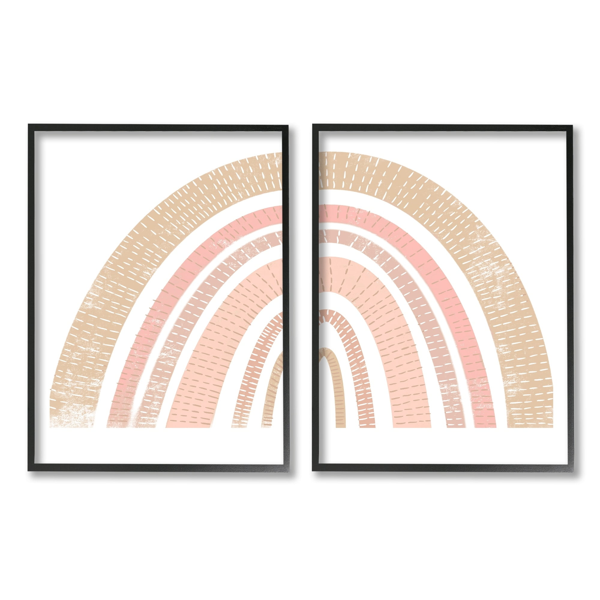 Stupell Industries Abstract Pink Neutral Kid's Rainbow Arches Striped Patterns, 11 x 14, Design by Daphne Polselli