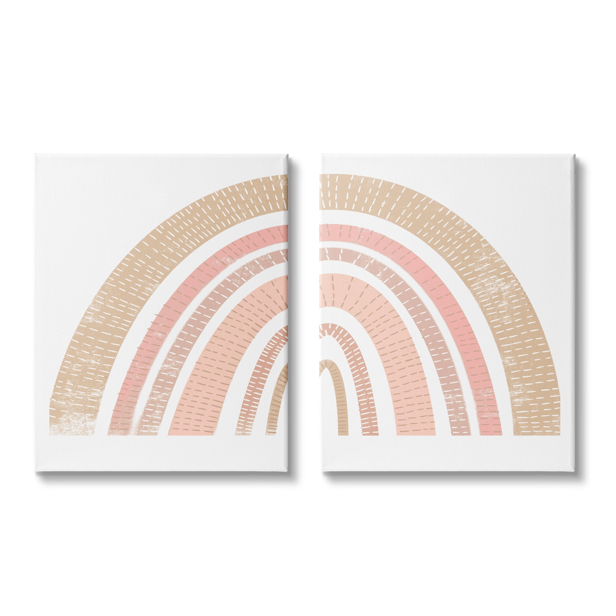 Stupell Industries Abstract Pink Neutral Kid's Rainbow Arches Striped Patterns, 16 x 20, Design by Daphne Polselli