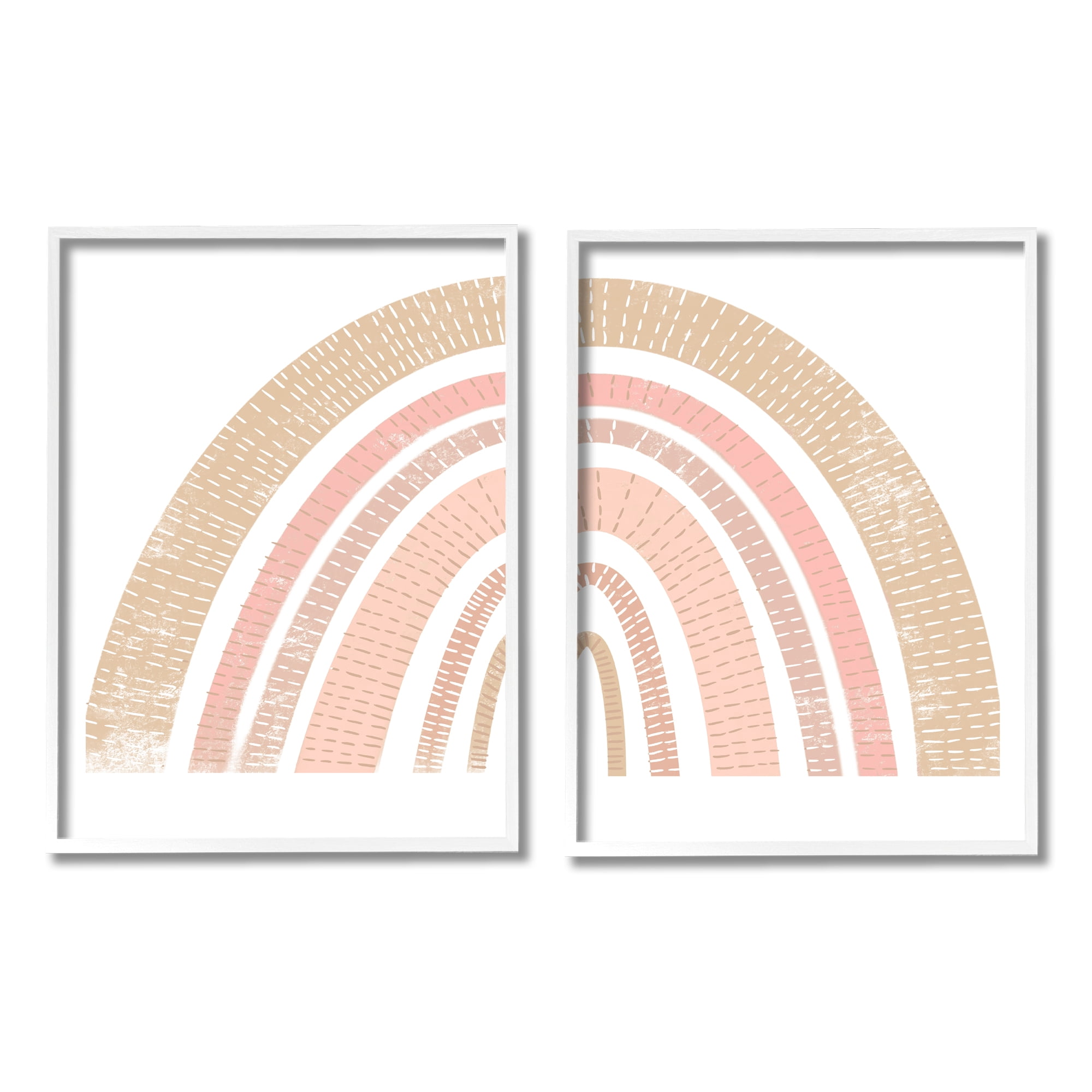 Stupell Industries Abstract Pink Neutral Kid's Rainbow Arches Striped Patterns, 16 x 20, Design by Daphne Polselli