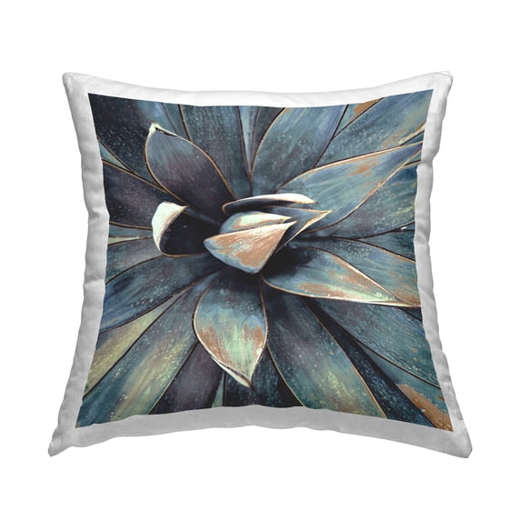 Stupell Industries Abstract Plant Close Up Square Decorative Printed Throw Pillow, 18 x 18