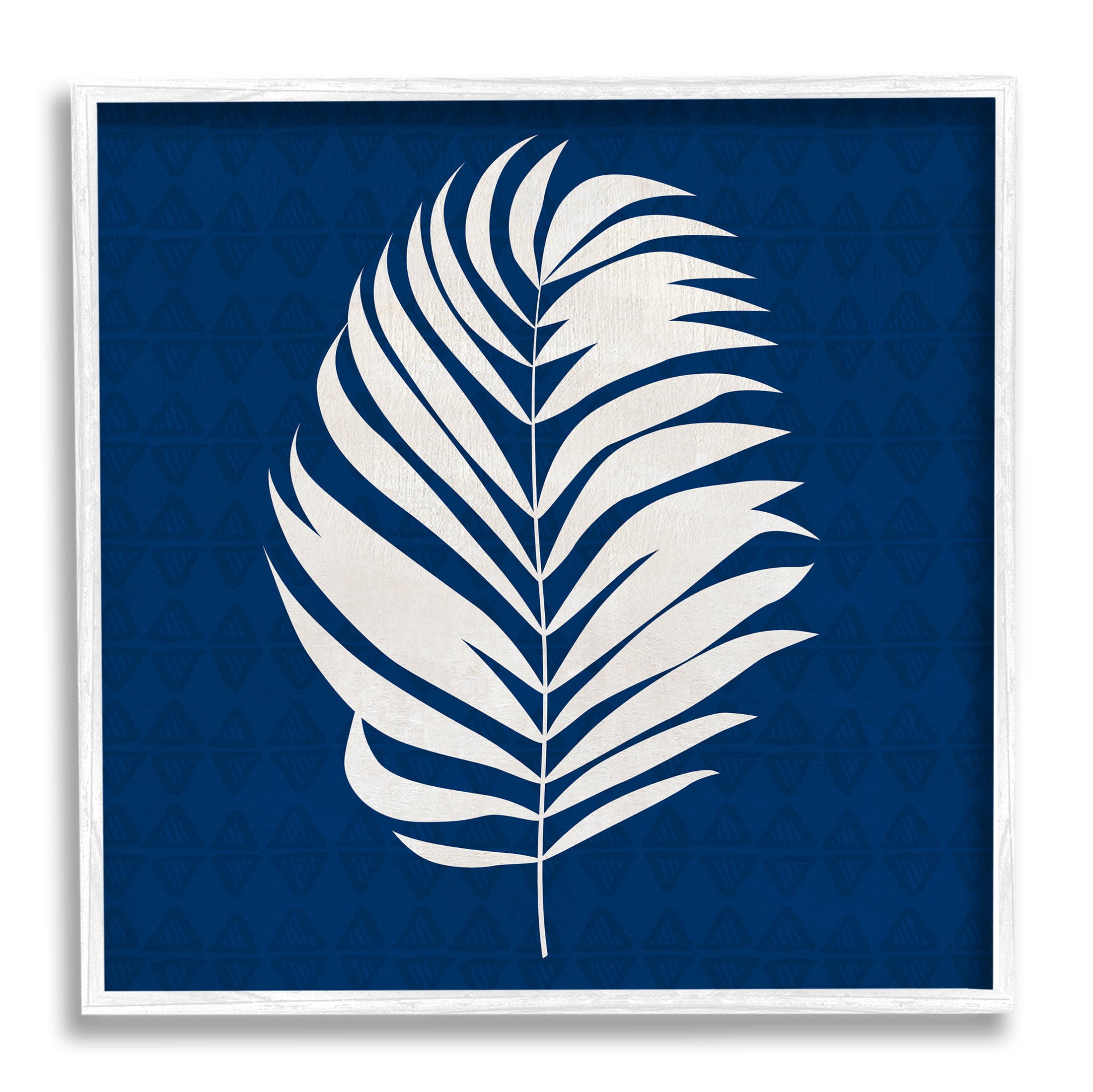 Stupell Industries Abstract Plant Leaf Bold Palm Graphic Art White Framed Art Print Wall Art, Design by Susan Jill