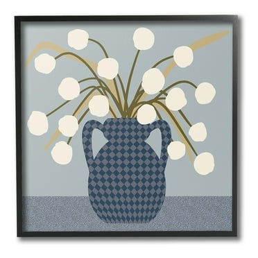 Stupell Industries Abstract Plant Still Life Botanical & Floral Painting Black Framed Art Print Wall Art, 12 x 12