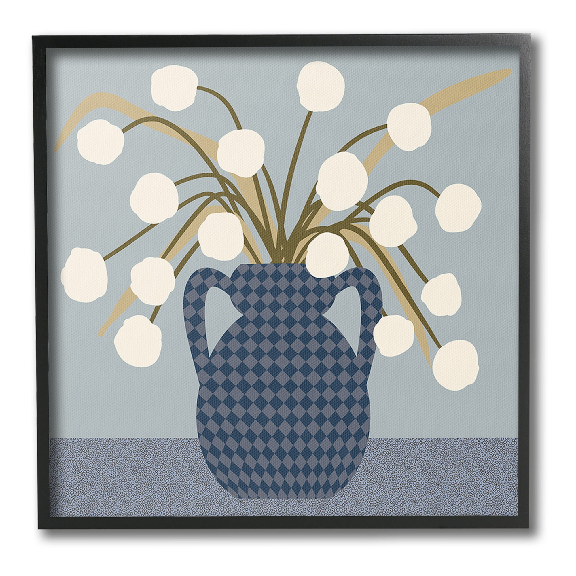Stupell Industries Abstract Plant Still Life Botanical & Floral Painting Black Framed Art Print Wall Art, 24 x 24