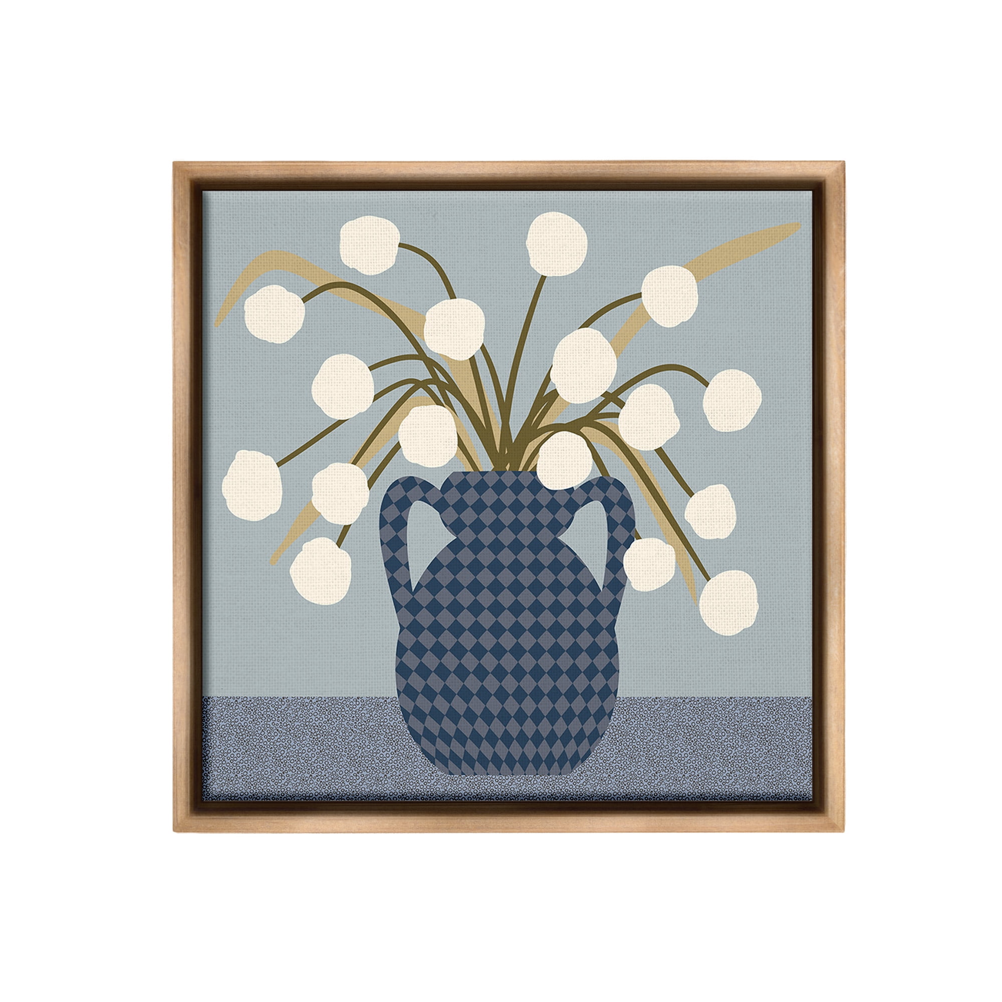 Stupell Industries Abstract Plant Still Life Botanical & Floral Painting Brown Floater Framed Canvas Art Print Wall Art, 18 x 18