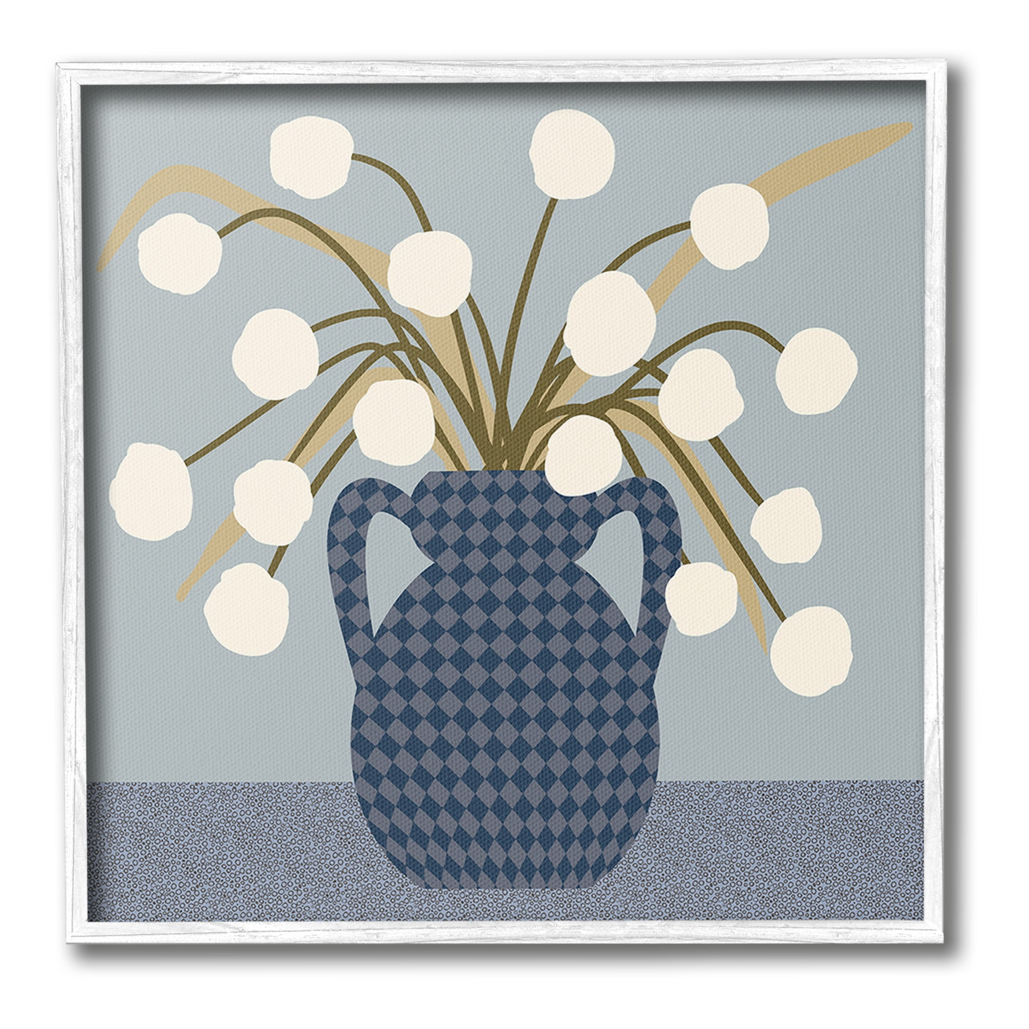 Stupell Industries Abstract Plant Still Life Botanical & Floral Painting White Framed Art Print Wall Art, 24 x 24