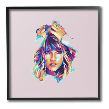 Stupell Industries Abstract Pop Star Abstract Painting Black Framed Art Print Wall Art, 12 x 12