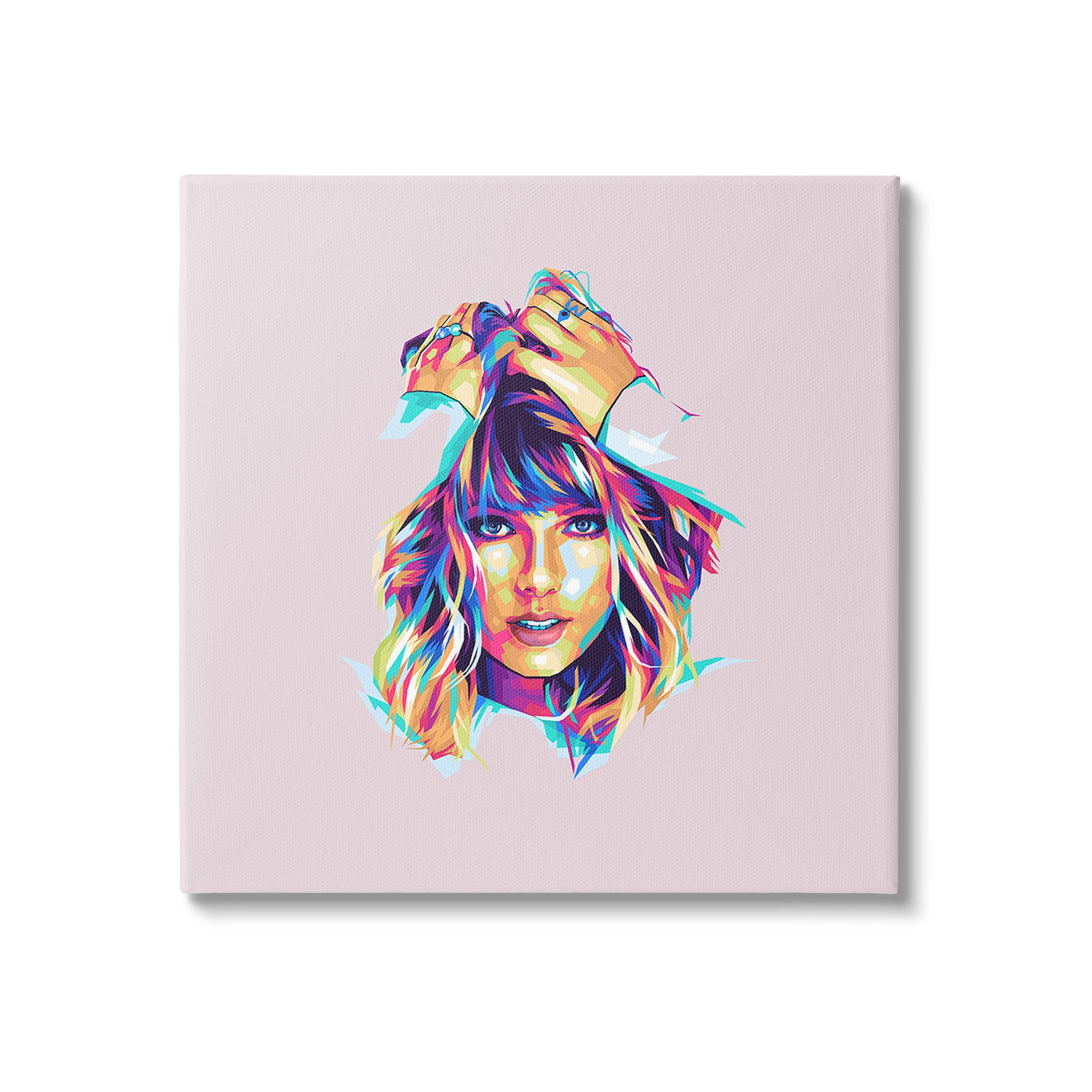 Stupell Industries Abstract Pop Star Abstract Painting Gallery Wrapped Canvas Art Print Wall Art, 17 x 17