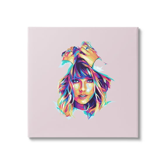 Stupell Industries Abstract Pop Star Abstract Painting Gallery Wrapped Canvas Art Print Wall Art, 17 x 17