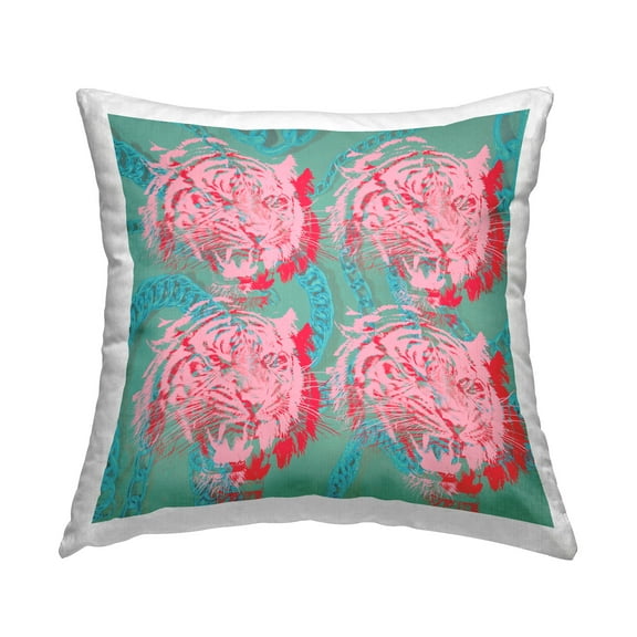 Stupell Industries Abstract Pop Tiger Decorative Printed Throw Pillow Design by Lil' Rue
