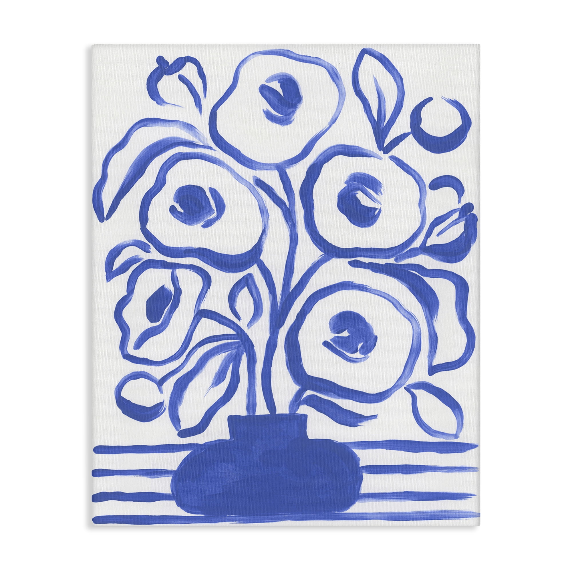 Stupell Industries Abstract Poppy Vase Botanical & Floral Painting Gallery Wrapped Canvas Art Print Wall Art, 16 x 20