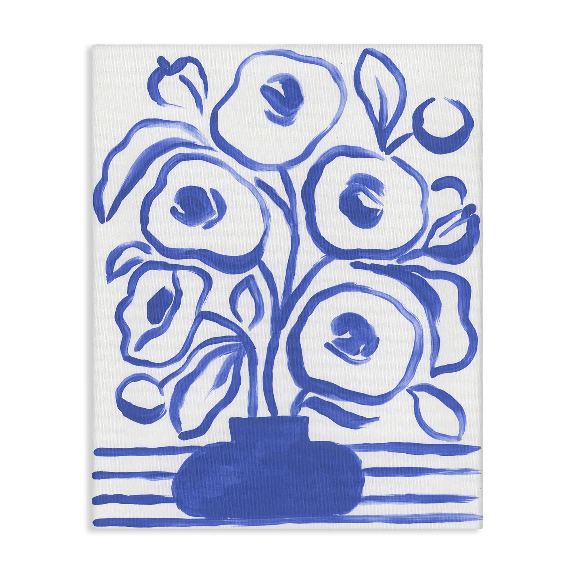 Stupell Industries Abstract Poppy Vase Botanical & Floral Painting Gallery Wrapped Canvas Art Print Wall Art, 36 x 48