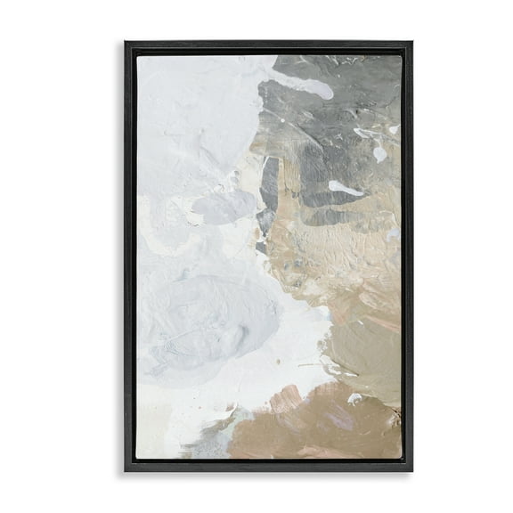 Stupell Industries Abstract Portrait Illusion Abstract Painting Black Floater Framed Canvas Art Print Wall Art, 17 x 25