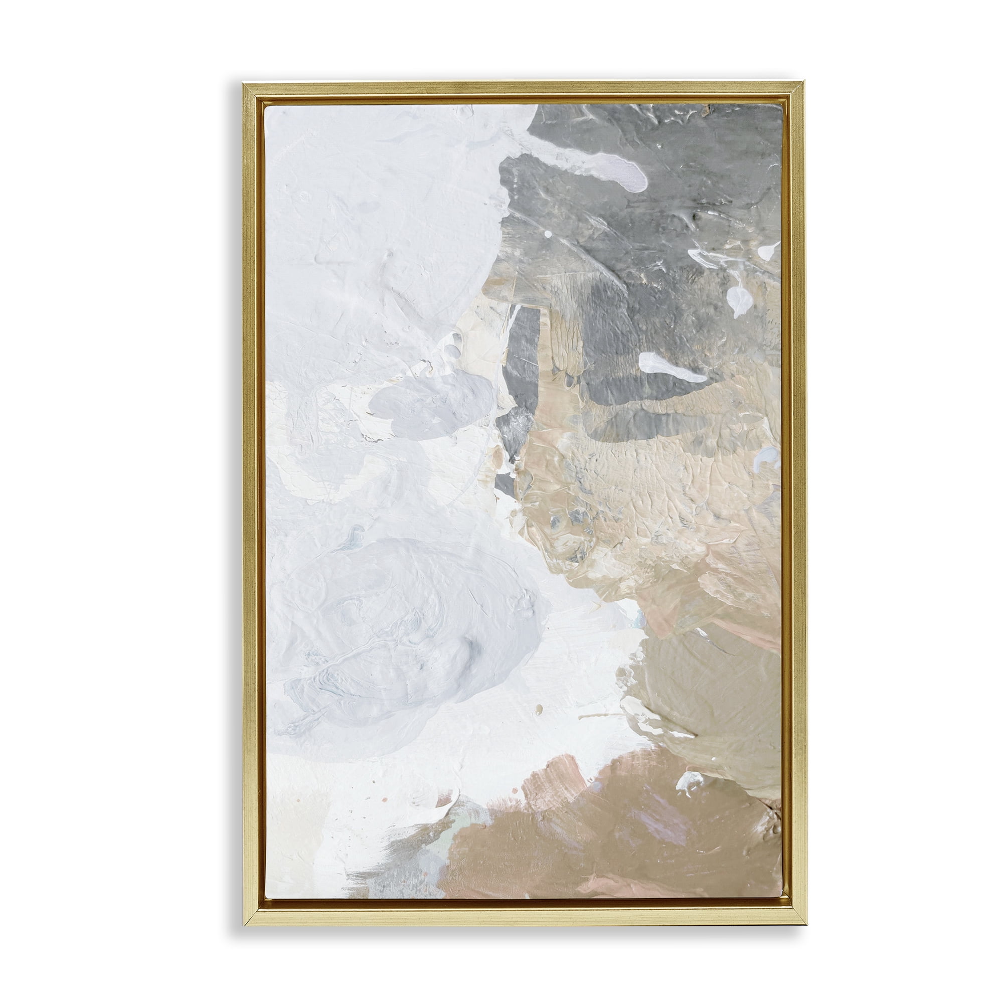 Stupell Industries Abstract Portrait Illusion Abstract Painting Gold Floater Framed Canvas Art Print Wall Art, 21 x 31