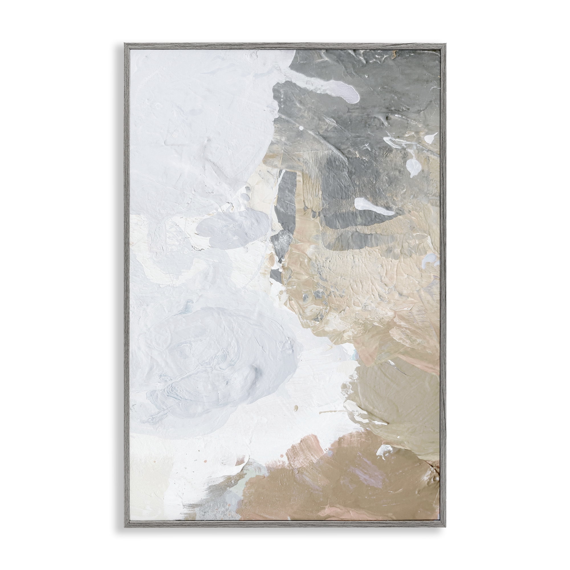 Stupell Industries Abstract Portrait Illusion Abstract Painting Gray Framed Art Print Wall Art, 12 x 18