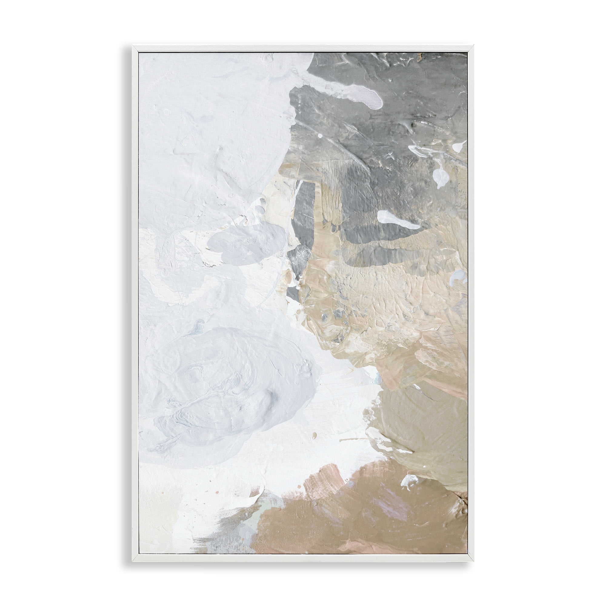 Stupell Industries Abstract Portrait Illusion Abstract Painting White Framed Art Print Wall Art, 16 x 24