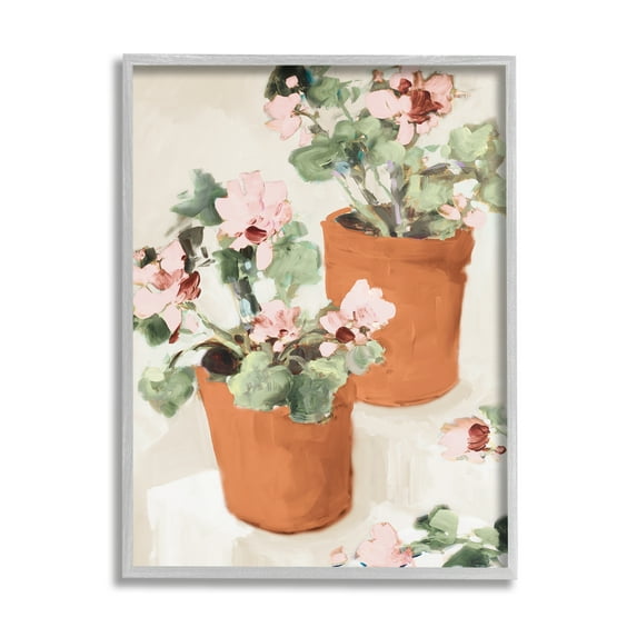Stupell Industries Abstract Potted Flowers Soft Neutral Stair Still Life, 11 x 14, Design by Jane Slivka
