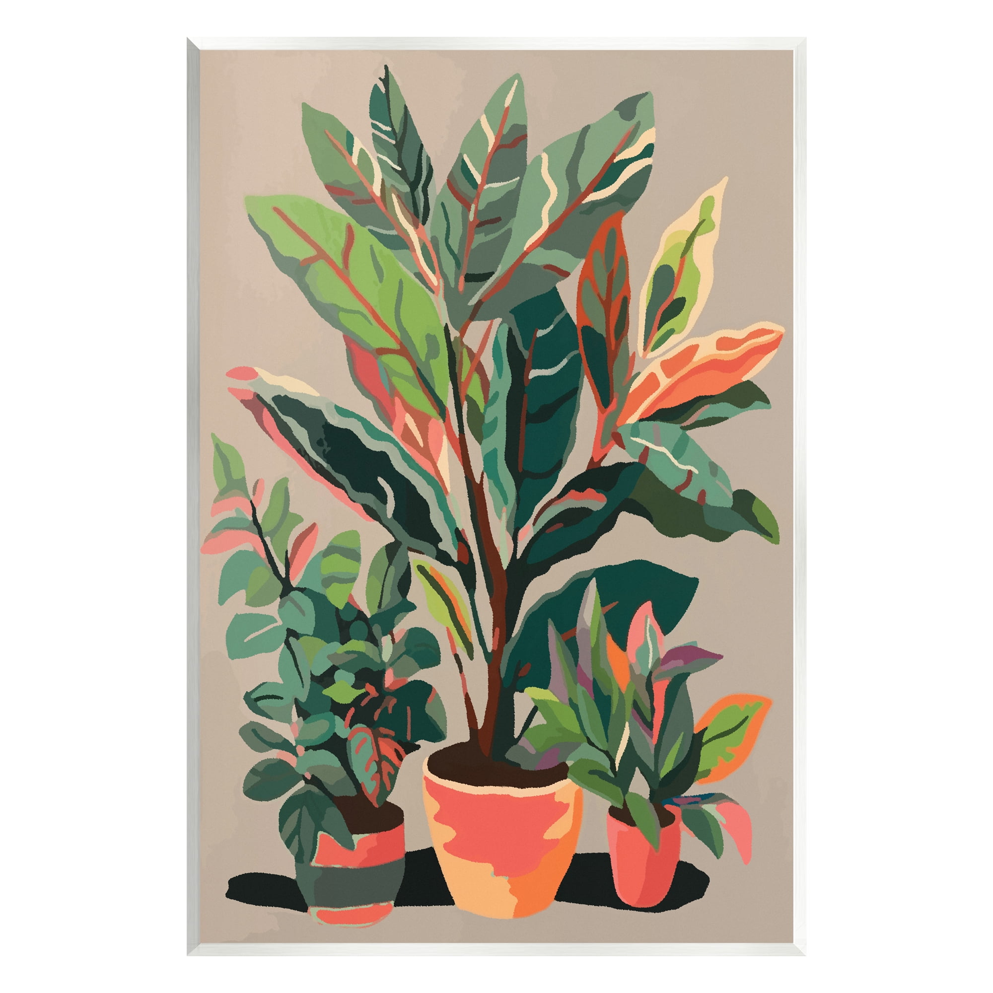 Stupell Industries Abstract Potted Plants Botanical & Floral Painting Unframed Art Print Wall Art, 10 x 15