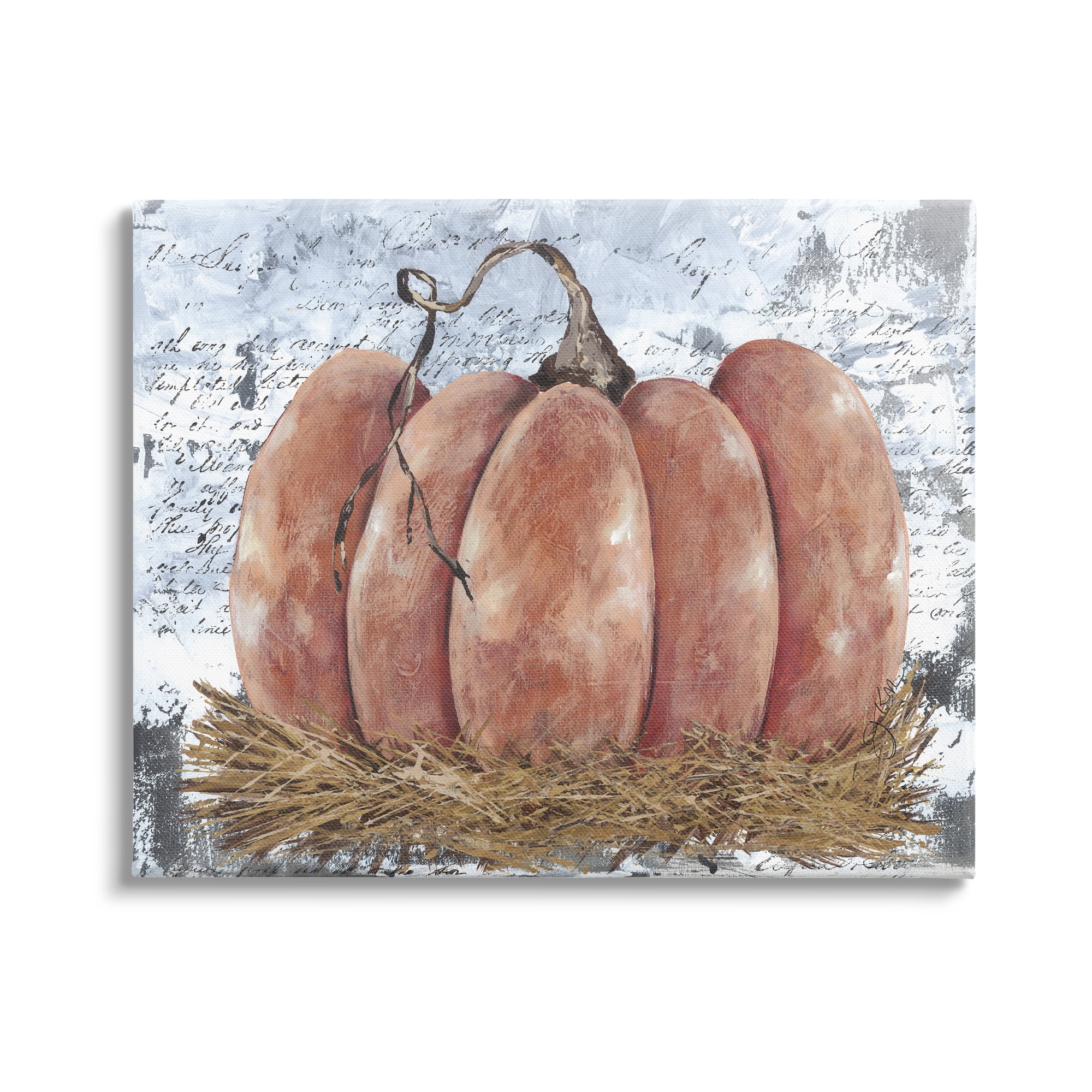 Stupell Industries Abstract Pumpkin Collage Abstract Painting Gallery Wrapped Canvas Print Wall Art, 40 x 30