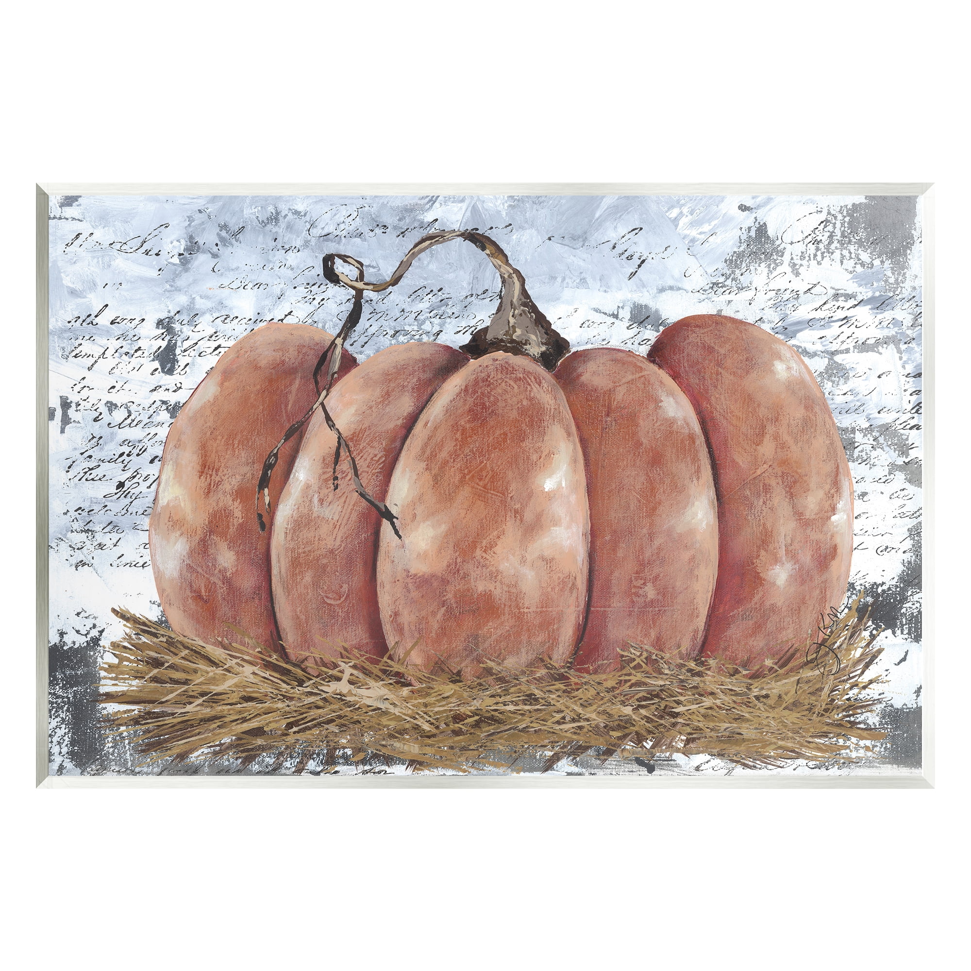 Stupell Industries Abstract Pumpkin Collage Abstract Painting Unframed Art Print Wall Art, 19 x 13