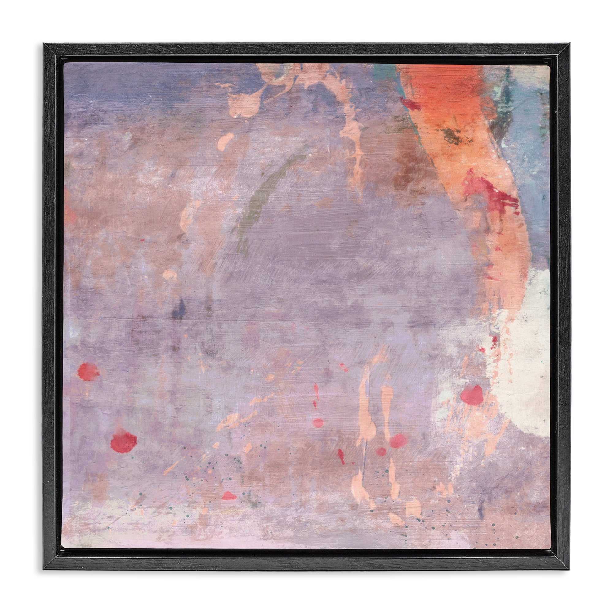 Stupell Industries Abstract Purple Ombre Abstract Painting Black Floater Framed Canvas Art Print Wall Art, 18 x 18