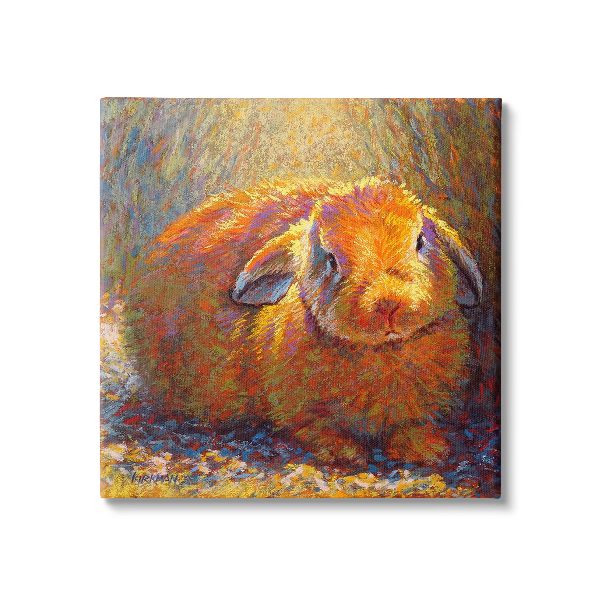 Stupell Industries Abstract Rabbit in Nature Animals & Insects Painting Gallery Wrapped Canvas Art Print Wall Art, 17 x 17