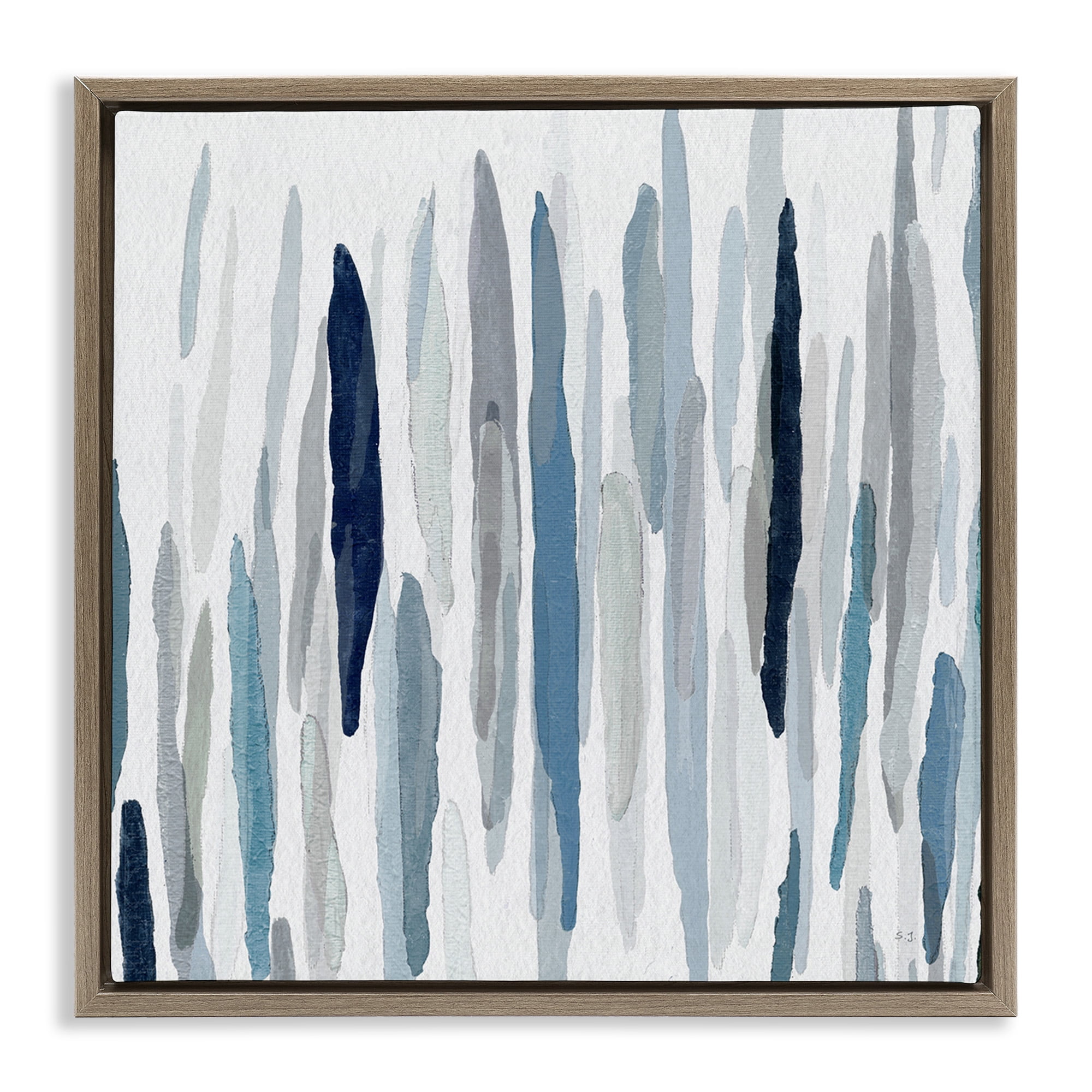 Stupell Industries Abstract Rain Pattern Strokes Abstract Painting Brown Floater Framed Canvas Art Print Wall Art, 25 x 25