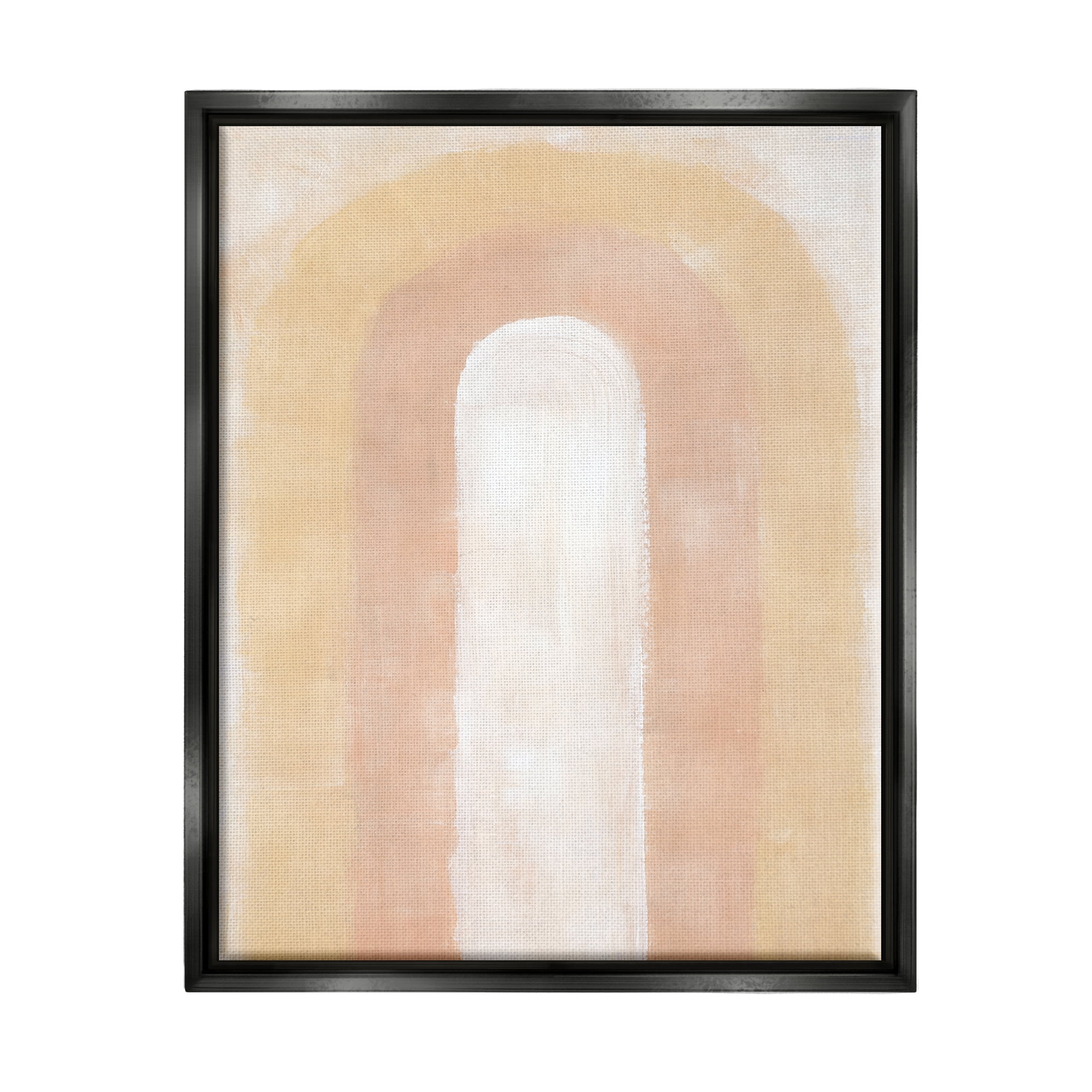 Stupell Industries Abstract Rainbow Arch Abstract Painting Black Floater Framed Canvas Art Print Wall Art, 25 x 31