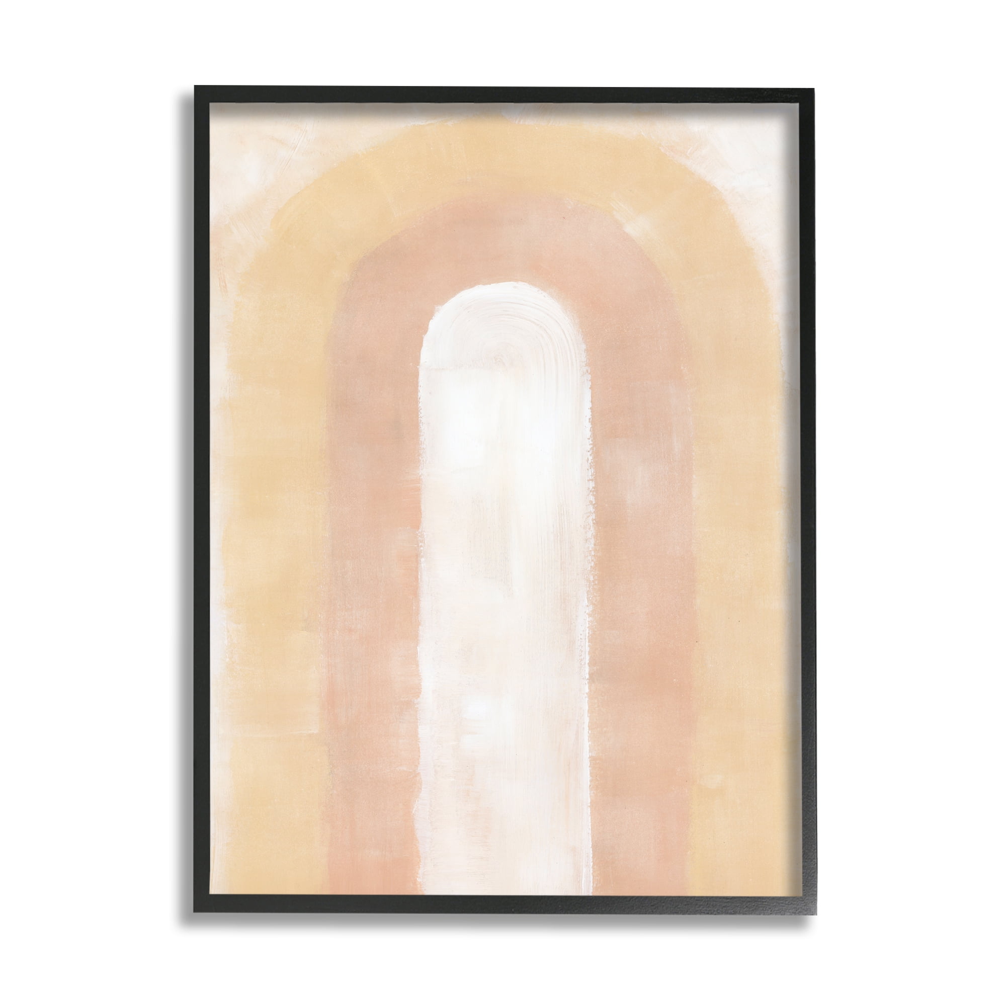 Stupell Industries Abstract Rainbow Arch Abstract Painting Black Framed Art Print Wall Art, 16 x 20