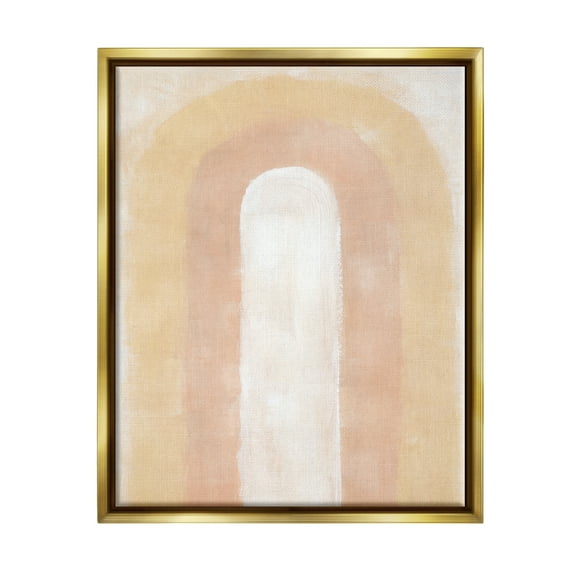 Stupell Industries Abstract Rainbow Arch Abstract Painting Gold Floater Framed Canvas Art Print Wall Art, 17 x 21