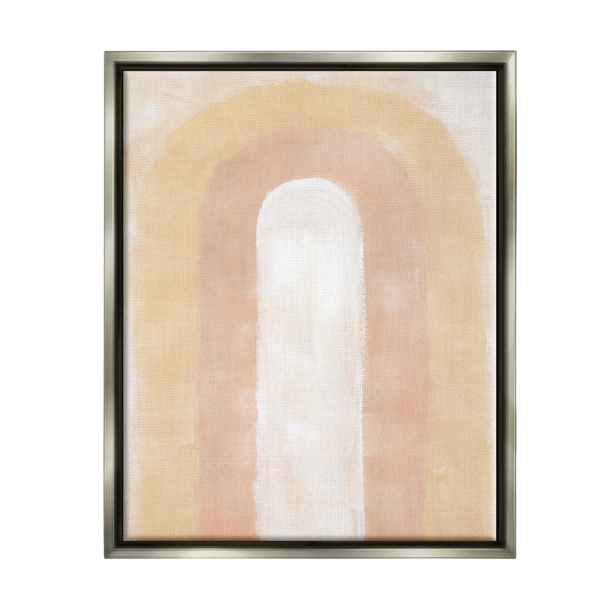 Stupell Industries Abstract Rainbow Arch Abstract Painting Gray Floater Framed Canvas Art Print Wall Art, 17 x 21