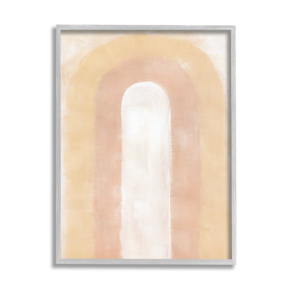 Stupell Industries Abstract Rainbow Arch Abstract Painting Gray Framed Art Print Wall Art, 11 x 14