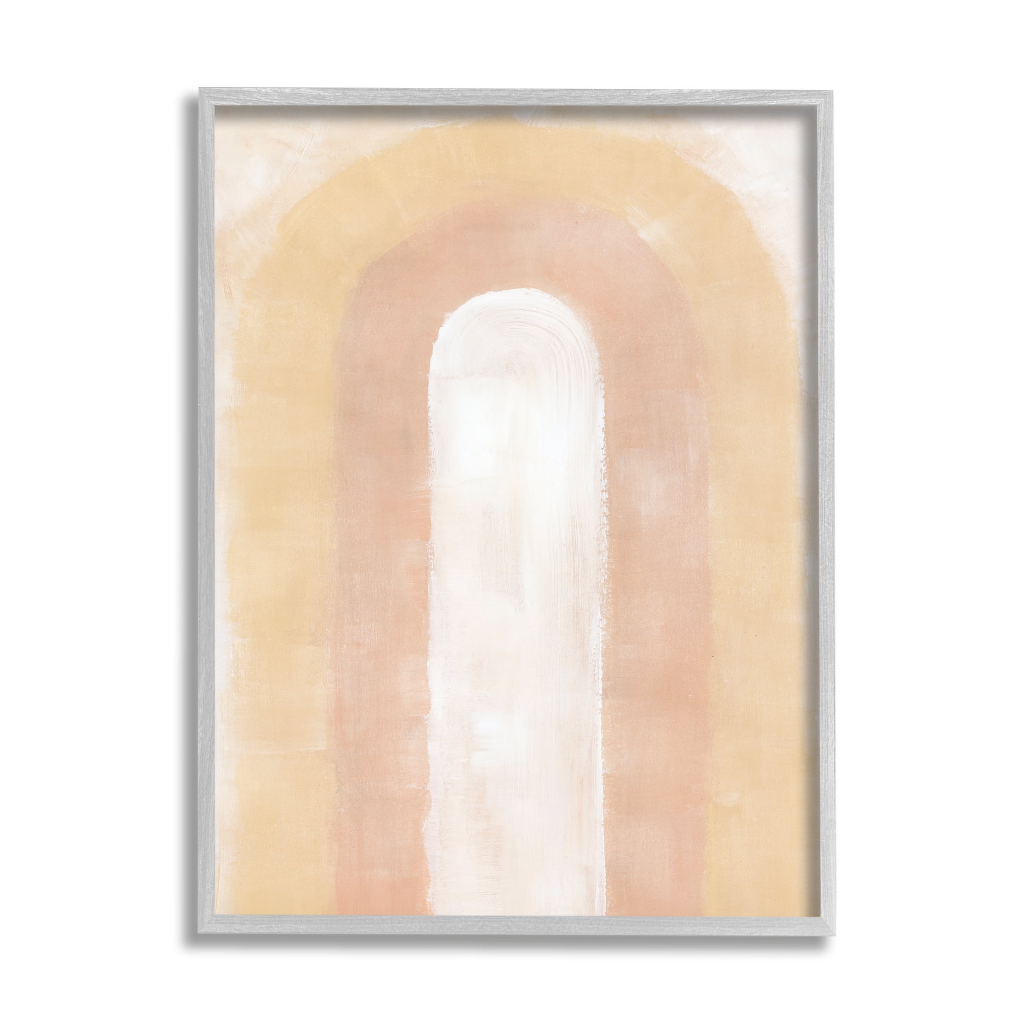 Stupell Industries Abstract Rainbow Arch Abstract Painting Gray Framed Art Print Wall Art, 16 x 20