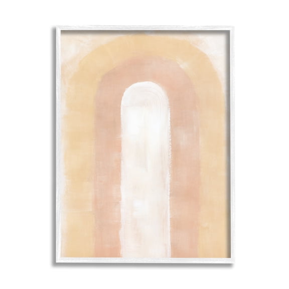 Stupell Industries Abstract Rainbow Arch Abstract Painting White Framed Art Print Wall Art, 11 x 14