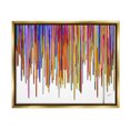 thumbnail image 1 of Stupell Industries Abstract Rainbow Lines Dripping Abstract Painting Gold Floater Framed Art Print Wall Art, 21 x 17, 1 of 9