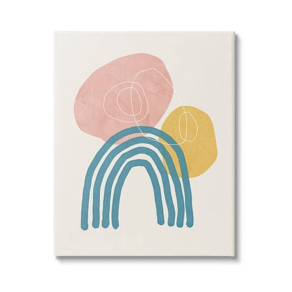Stupell Industries Abstract Rainbow Round Shapes Graphic Art Gallery Wrapped Canvas Print Wall Art, Design by Nina Blue